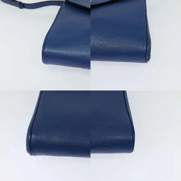 CELINE Shoulder Bag Leather Blue Gold - Picture 10 of 12